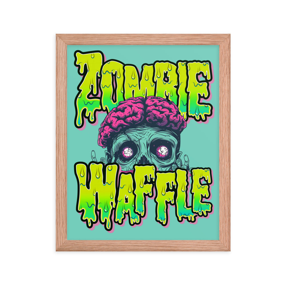 Framed Zombie Waffle Logo Poster