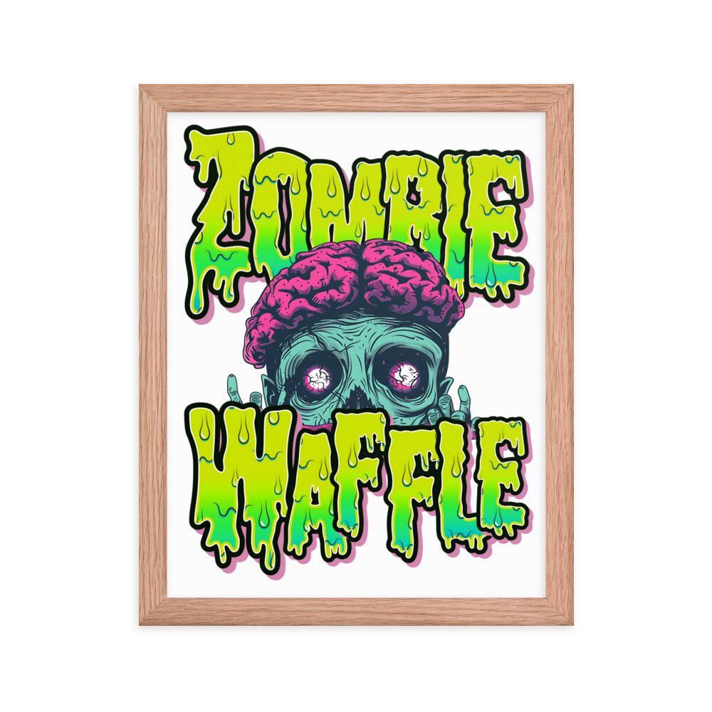 Framed Zombie Waffle Logo Poster