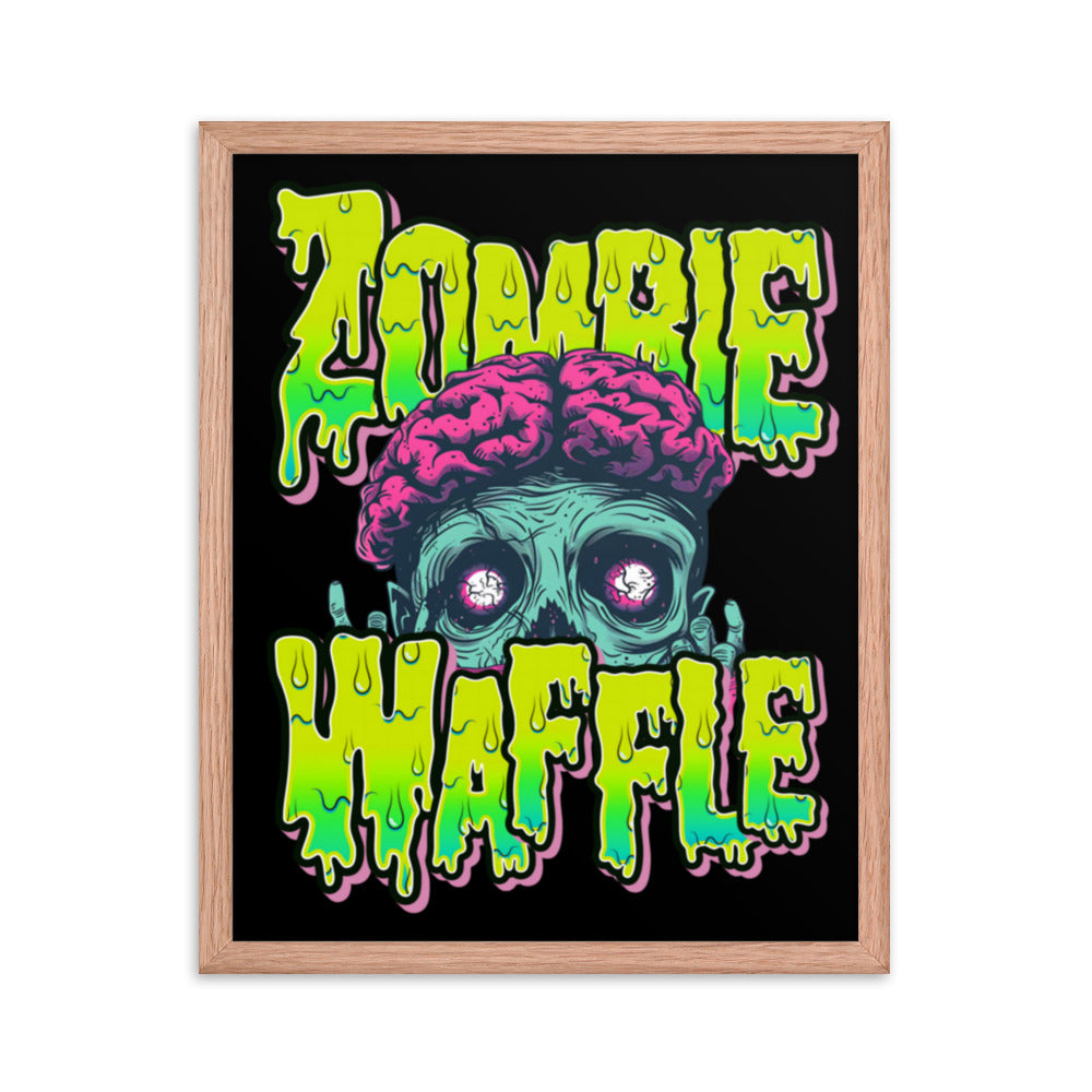 Framed Zombie Waffle Logo Poster