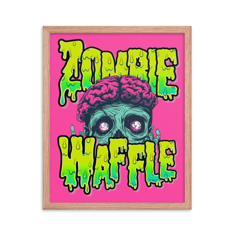 Framed Zombie Waffle Logo Poster