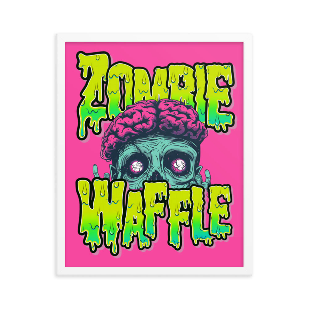 Framed Zombie Waffle Logo Poster