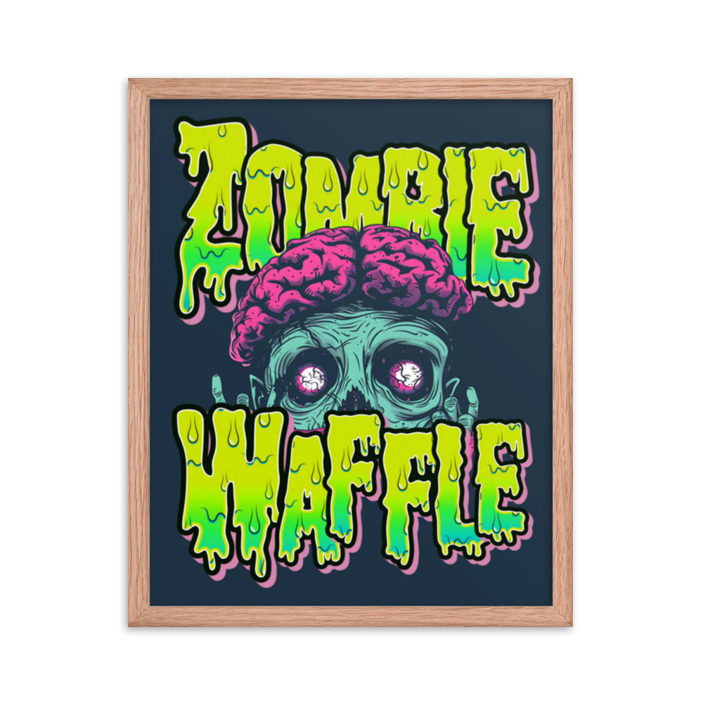 Framed Zombie Waffle Logo Poster