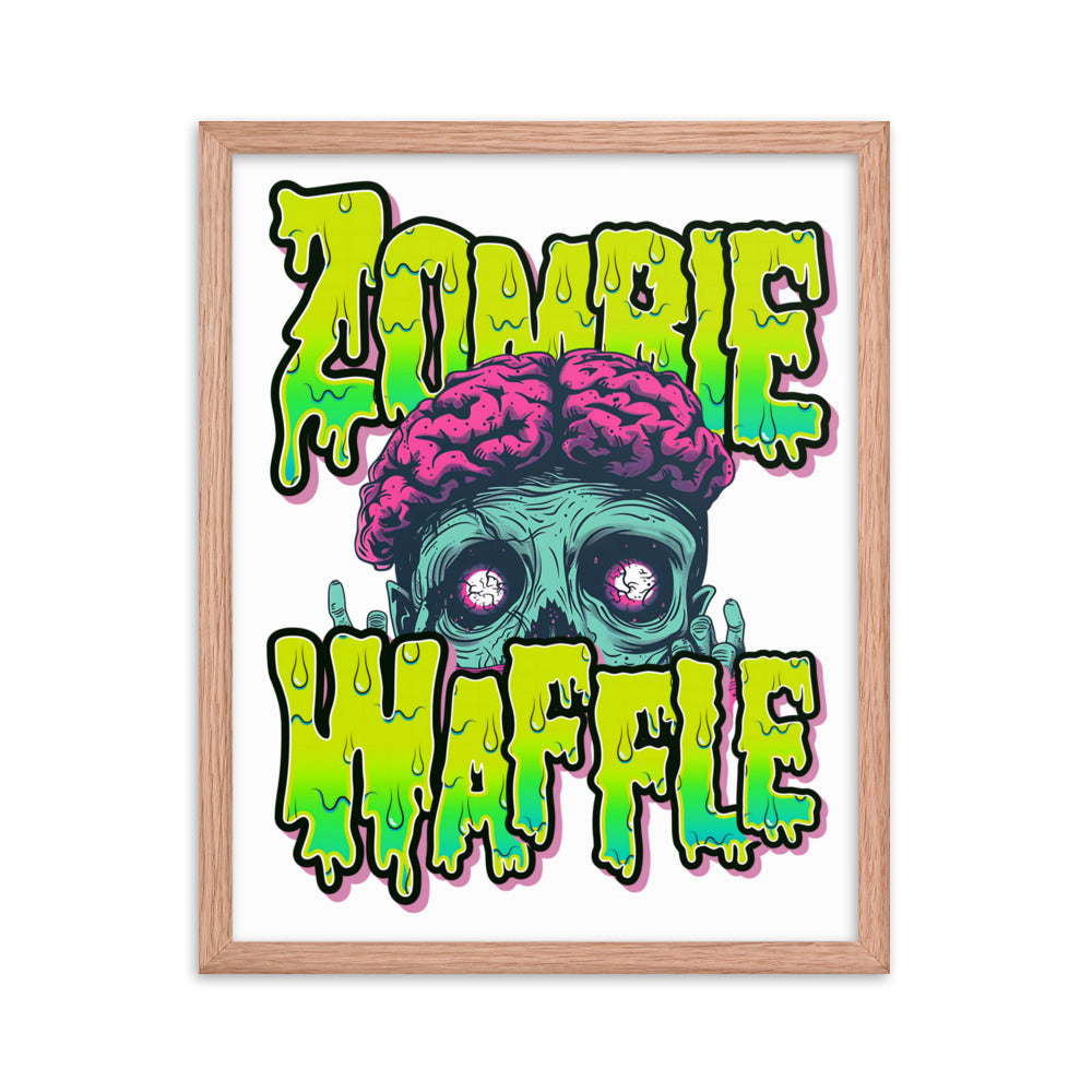 Framed Zombie Waffle Logo Poster