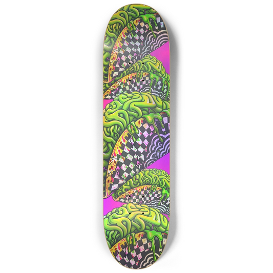 Holographic Zombie Brains Taco Skateboard Deck