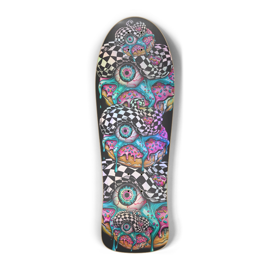 Holographic Zombie Donut Old School Skateboard Deck