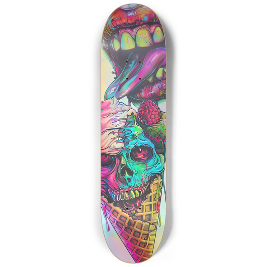 Holographic Zombies Like Ice Cream Too Skateboard Deck