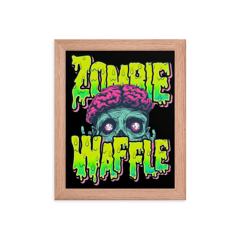 Framed Zombie Waffle Logo Poster