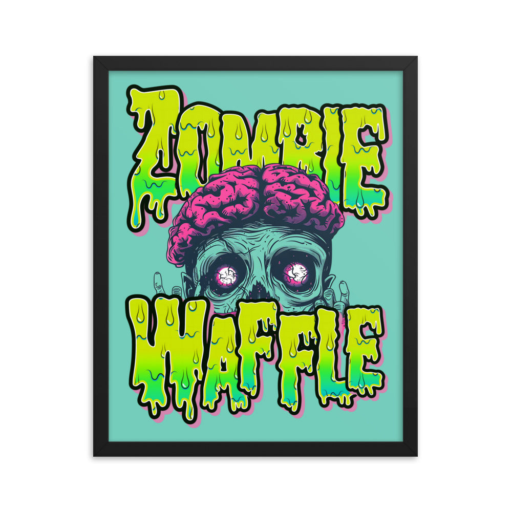 Framed Zombie Waffle Logo Poster