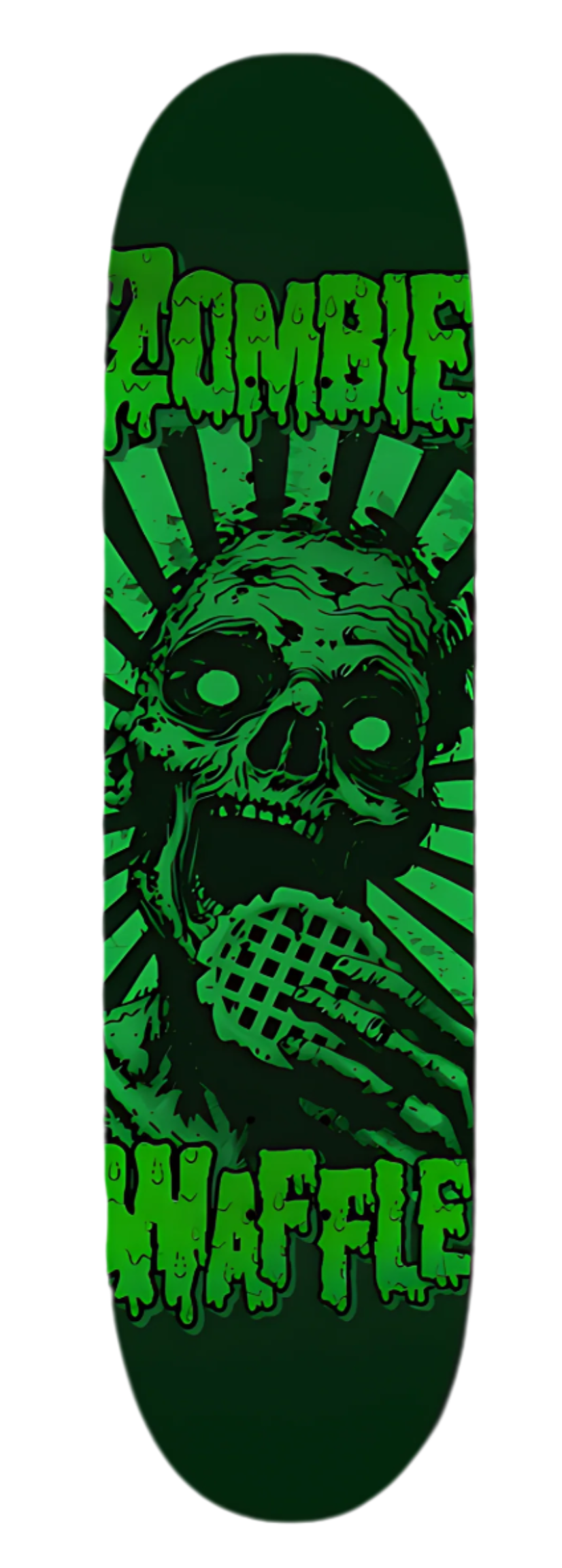 Glow-in-the-Dark Zombie Eating a Waffle Skateboard Deck