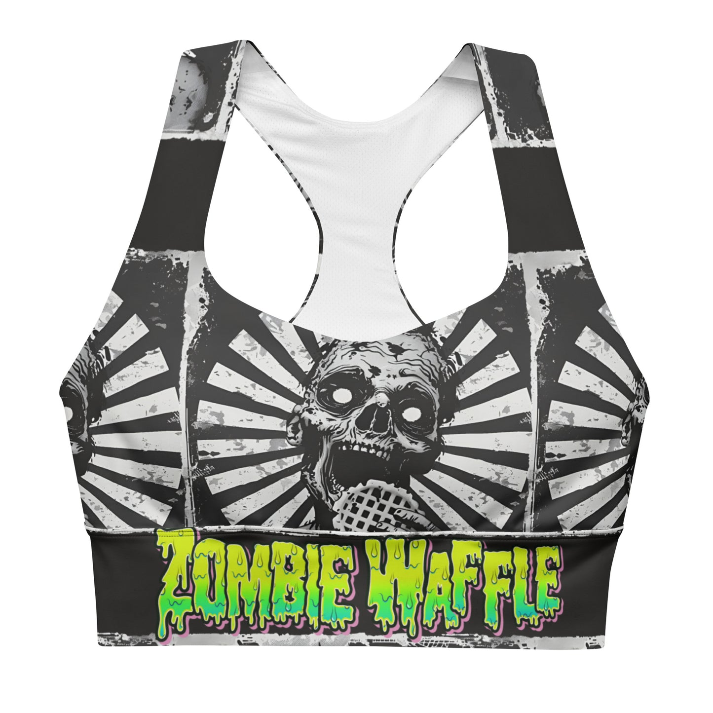 Zombie Eating a Waffle Sports Bra