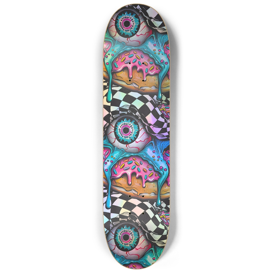 Holographic Zombie Donut Skateboard Deck