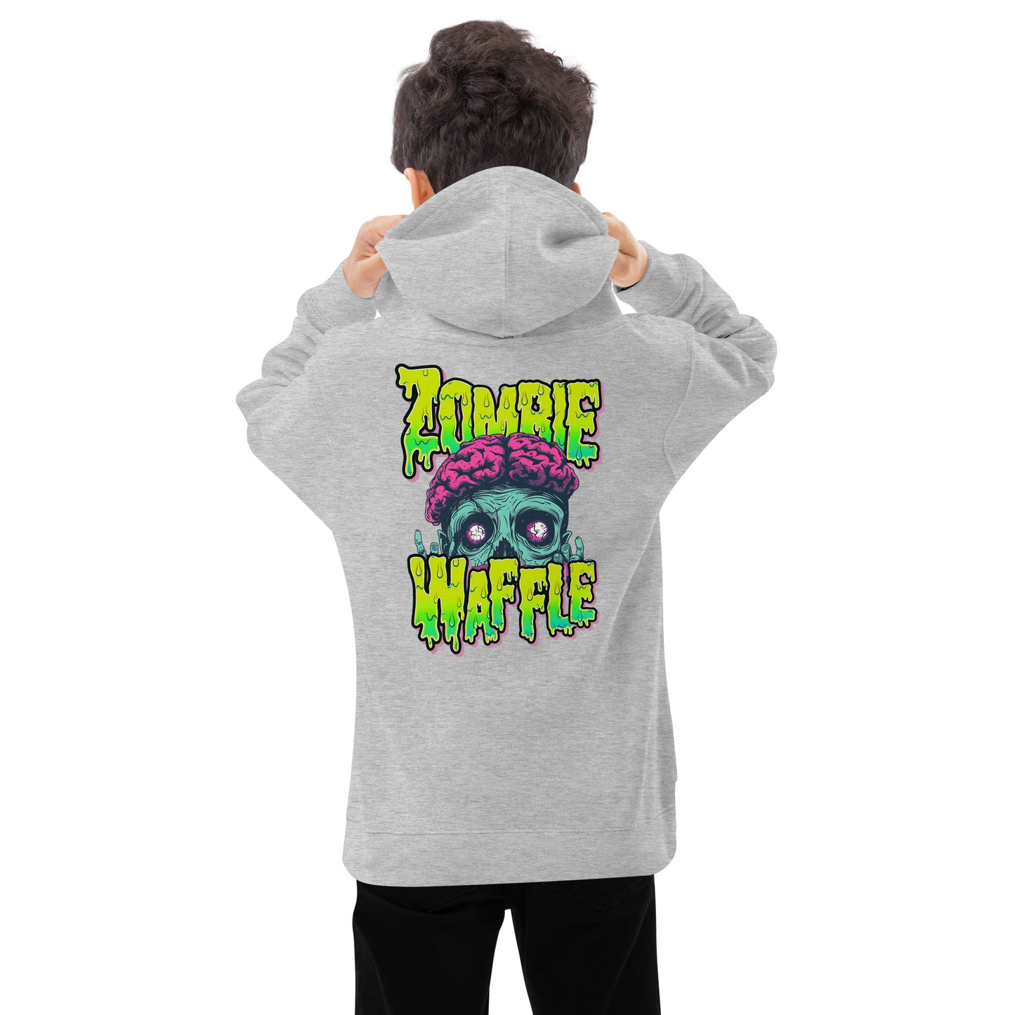 Youth Zombie Waffle Logo Fleece Hoodie