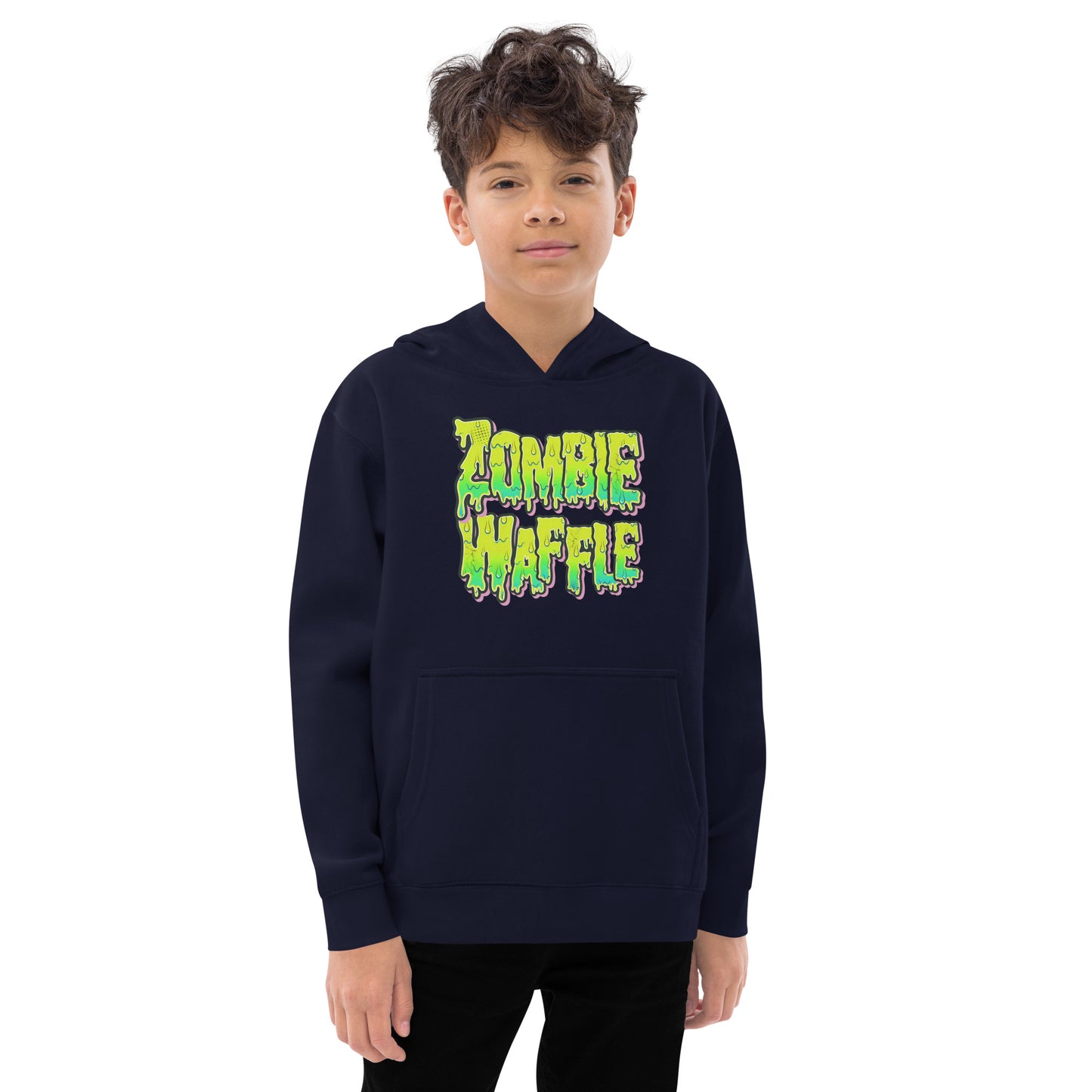 Youth Zombie Waffle Logo Fleece Hoodie