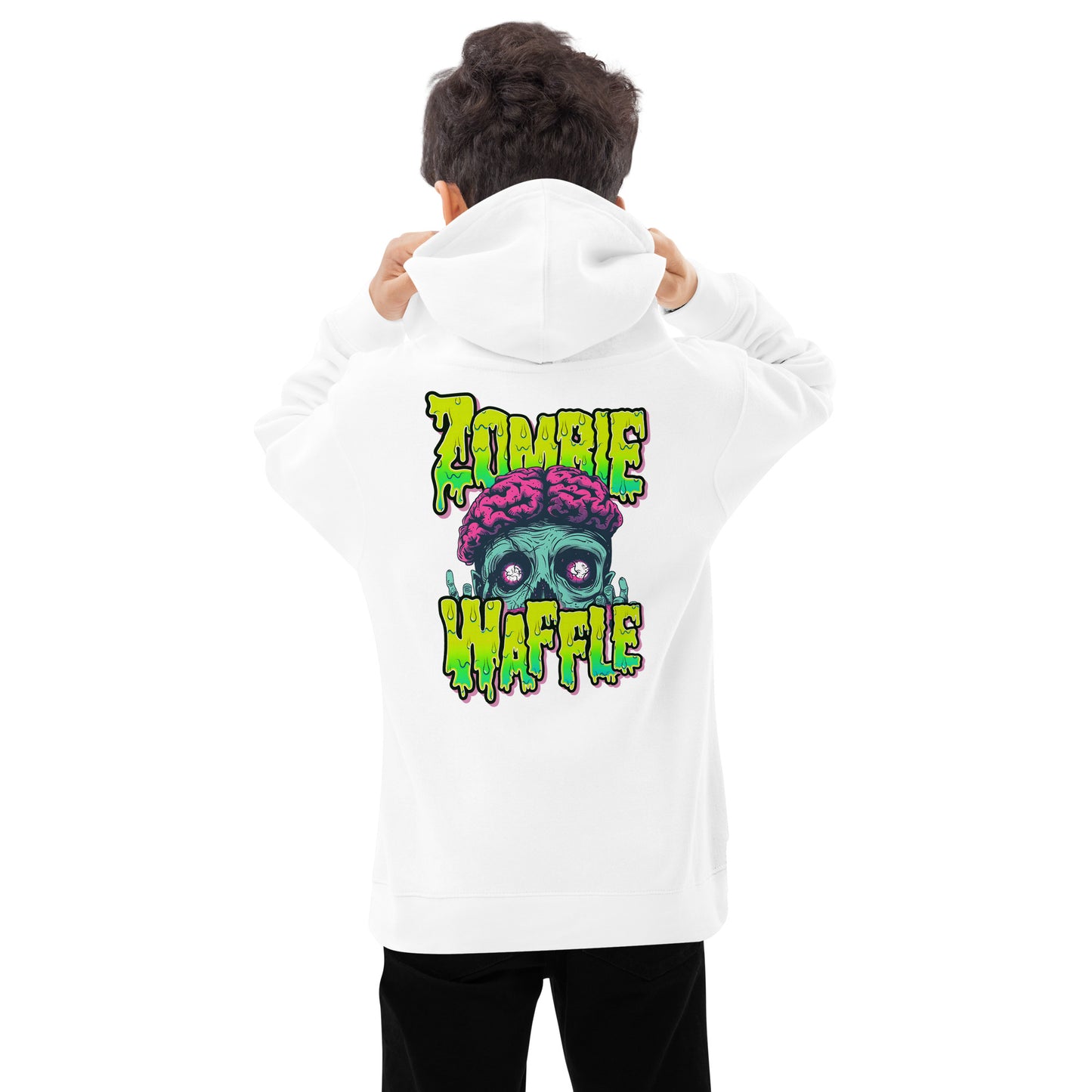 Youth Zombie Waffle Logo Fleece Hoodie