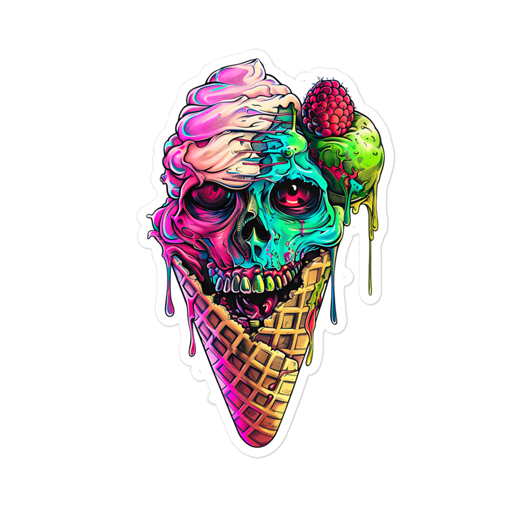 Zombie Ice Cream Sticker