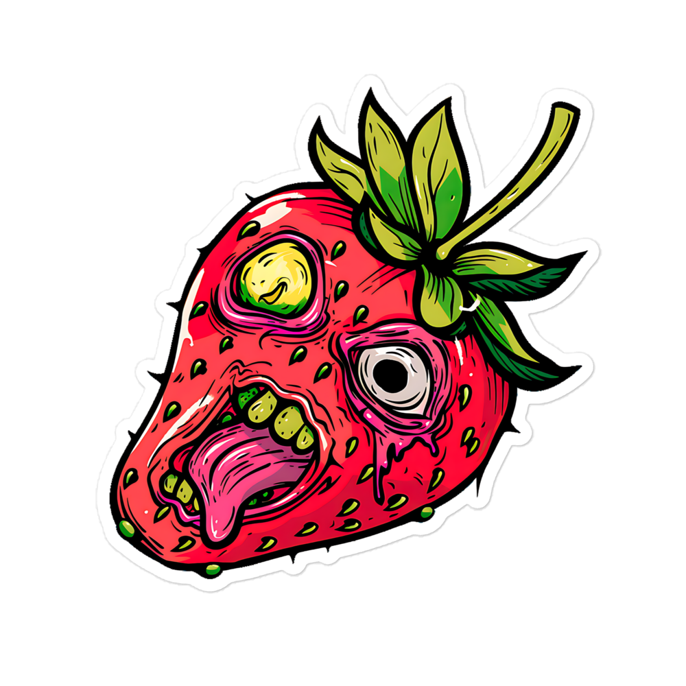 Zombie Strawberry Sticker