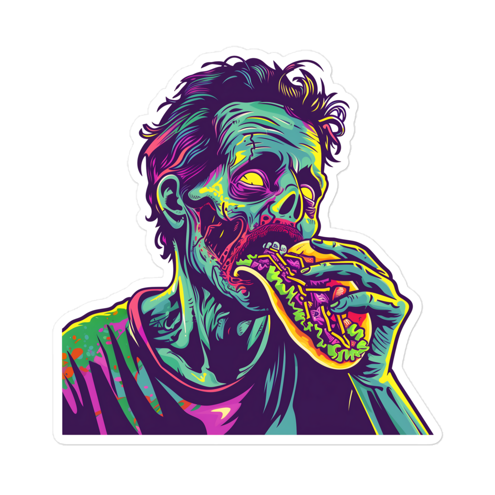 Zombie Eating a Taco Sticker