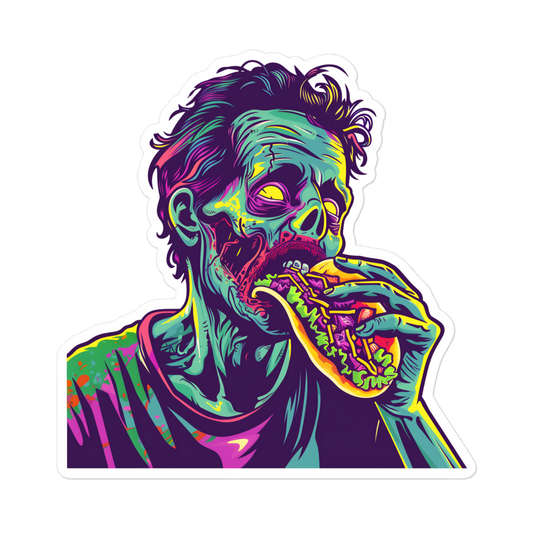 Zombie Eating a Taco Sticker