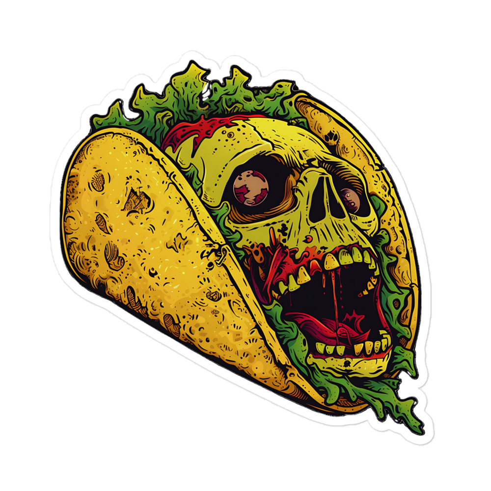 Screaming Zombie Taco Sticker