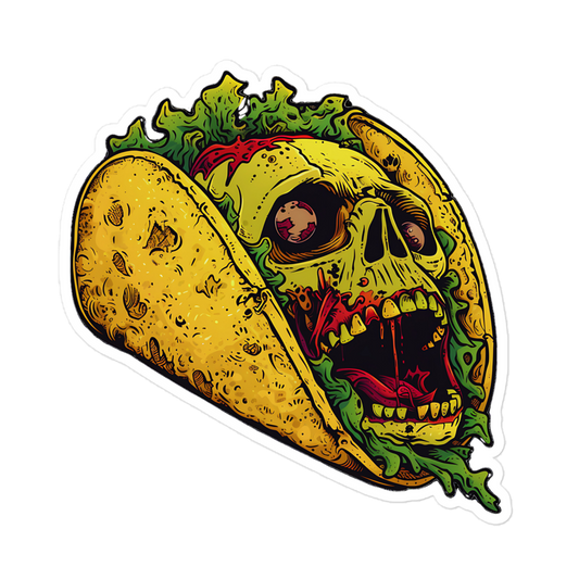 Screaming Zombie Taco Sticker