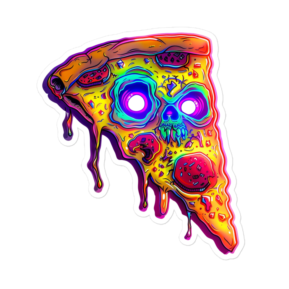 Zombie Pizza Slice Sticker