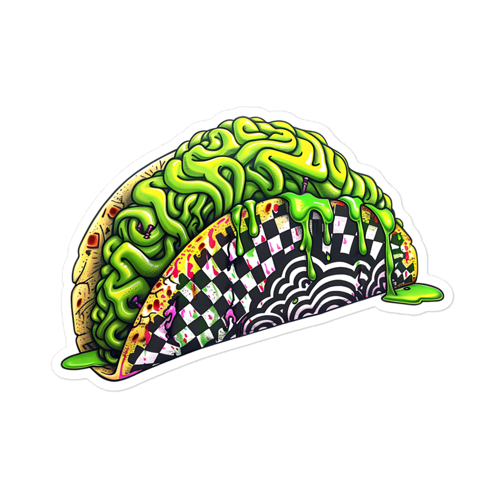 Zombie Brain Taco Sticker