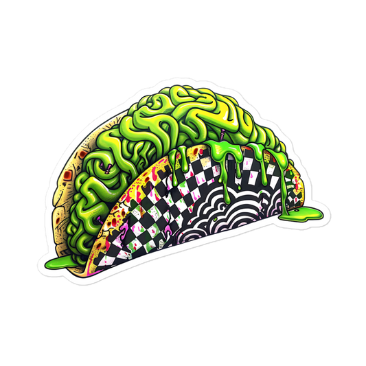 Zombie Brain Taco Sticker