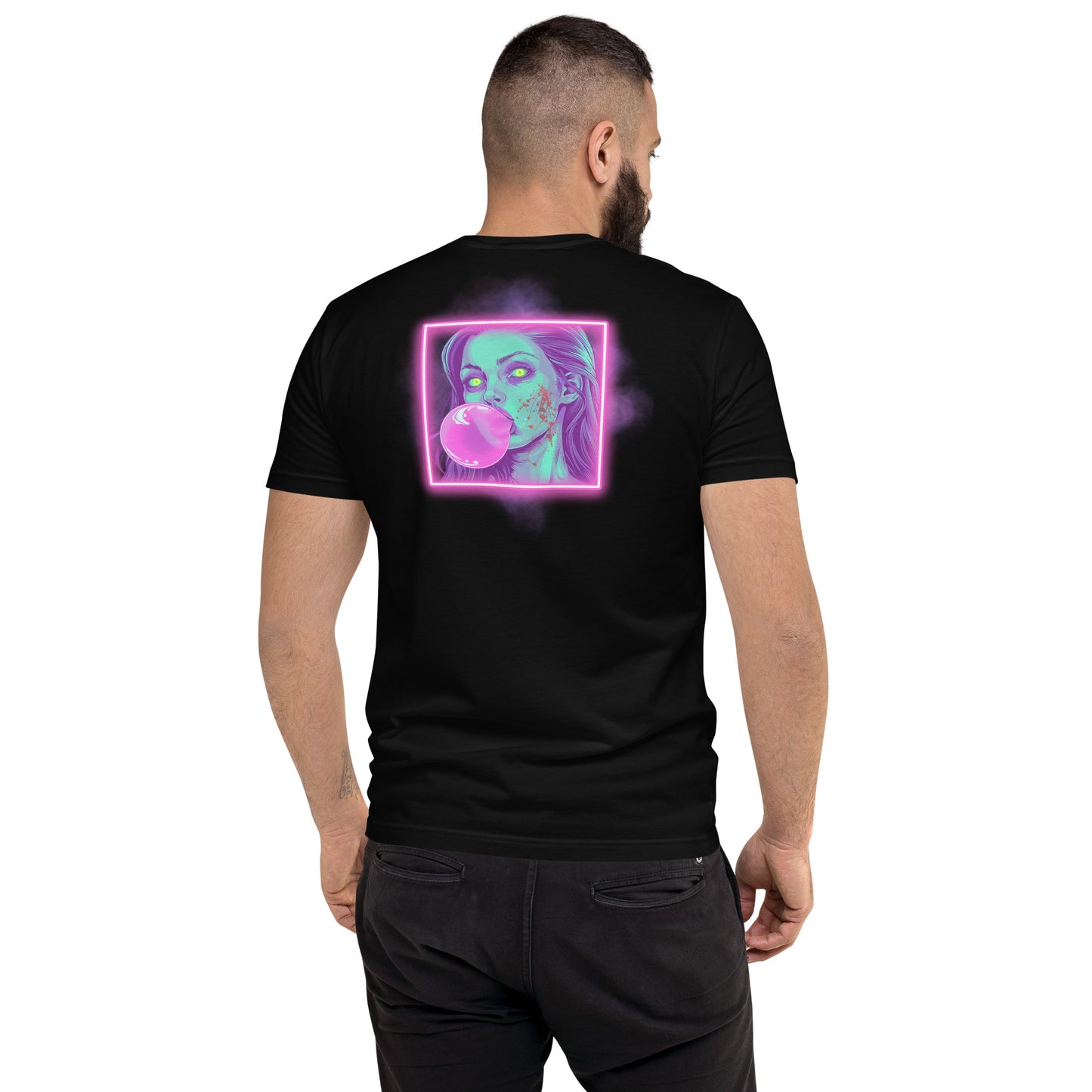 Bubblegum Men's Fitted Tee (Back Print)