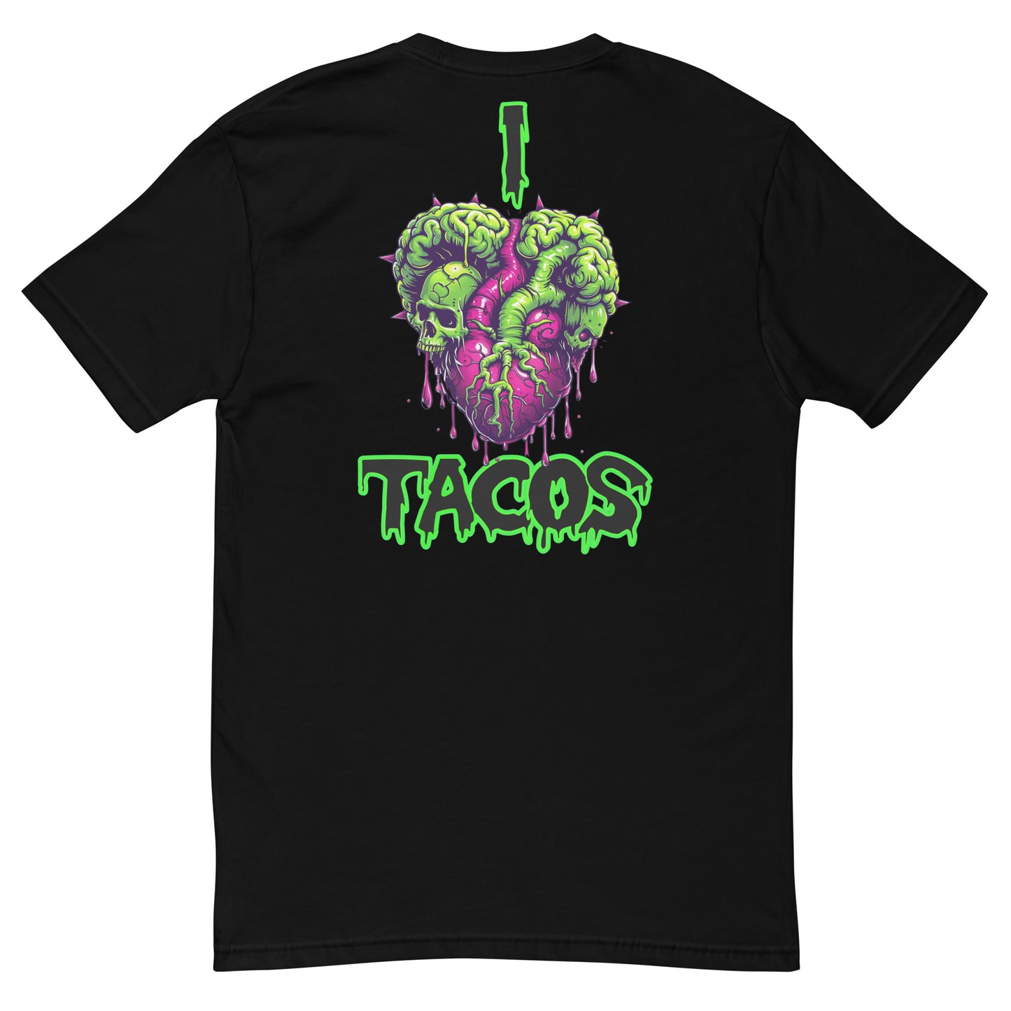 I Heart Tacos Men's Fitted Tee (Back Print)