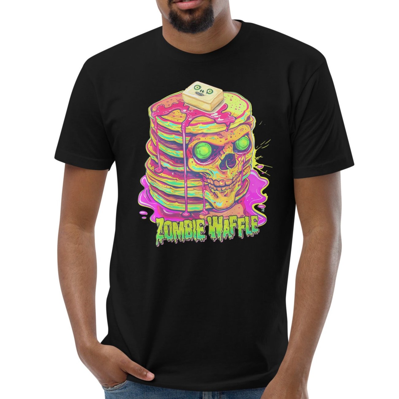 Zombie Pancakes Men's Fitted Tee