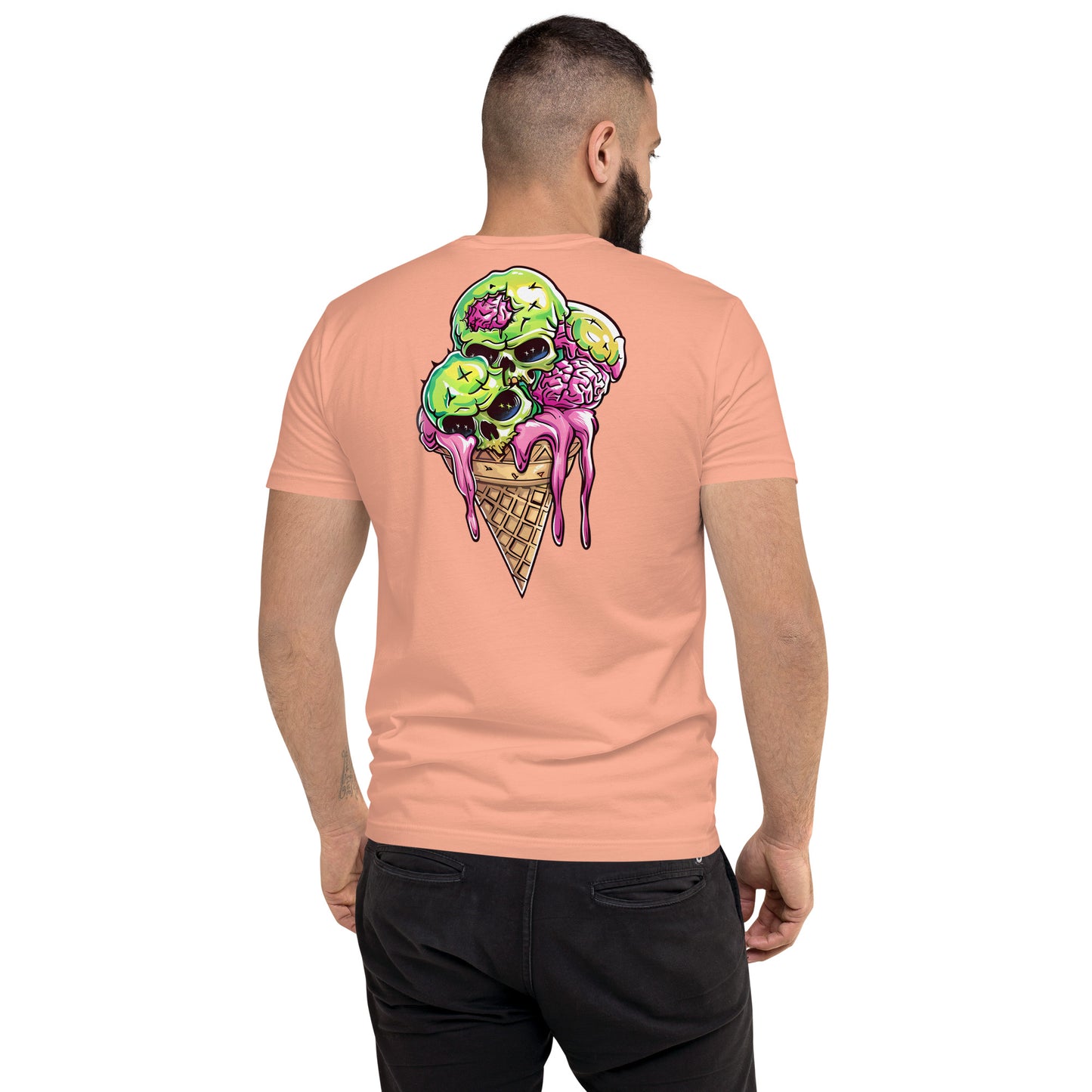 Triple Scoop Men's Fitted Tee (Back Print)