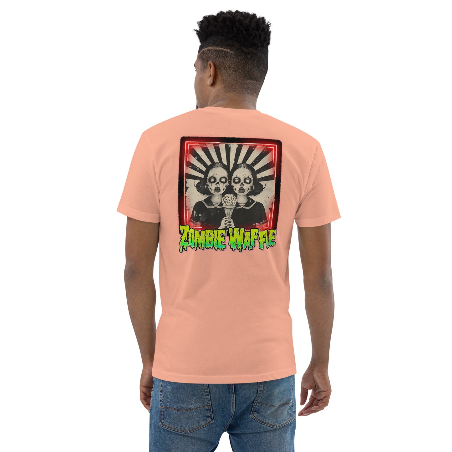 Zombie Twins Men's Fitted Tee (Back Print)