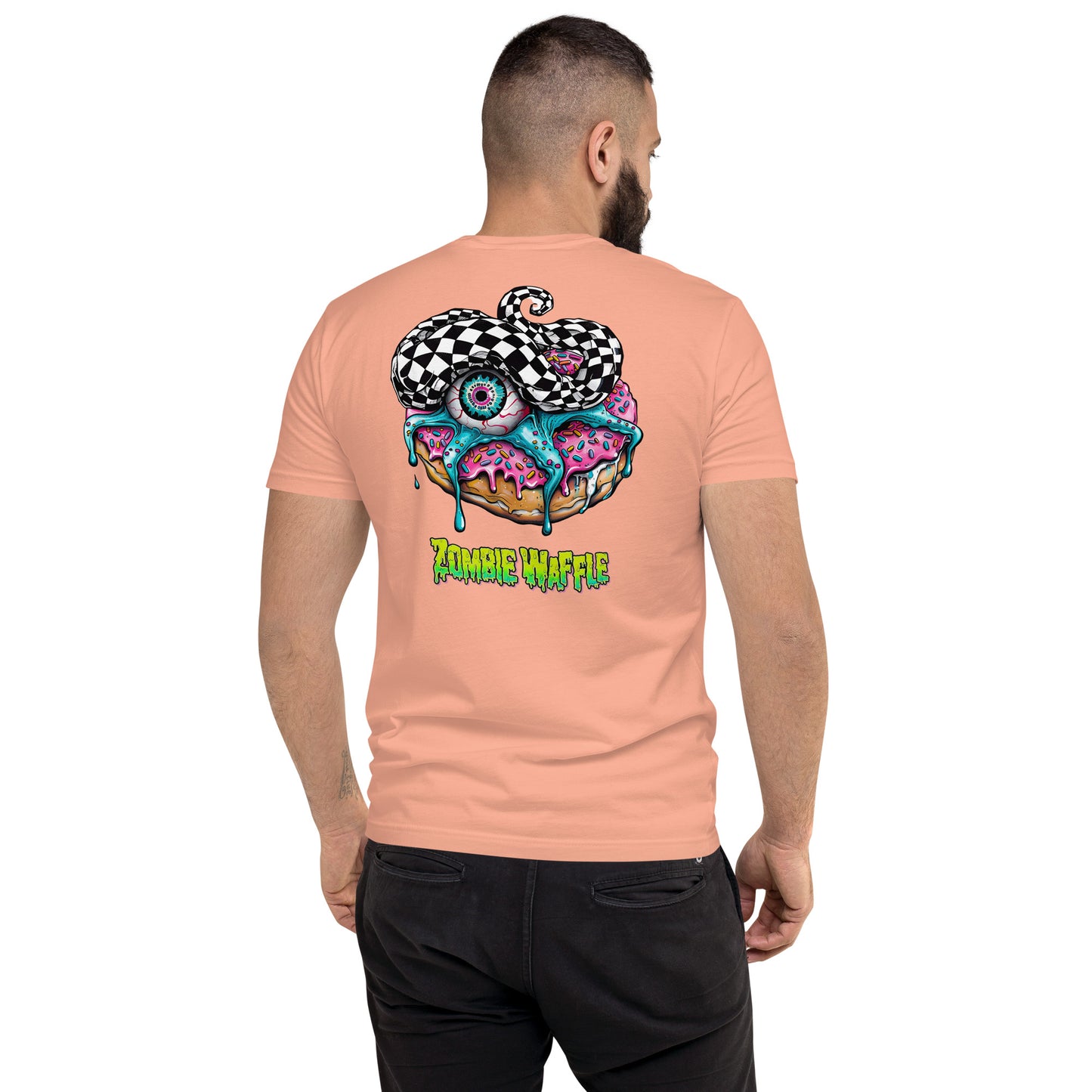 Zombie Donut II Men's Fitted Tee (Back Print)