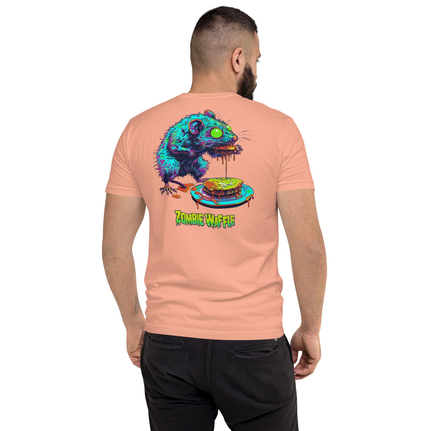 Zombie Rat Men's Fitted Tee (Back Print)