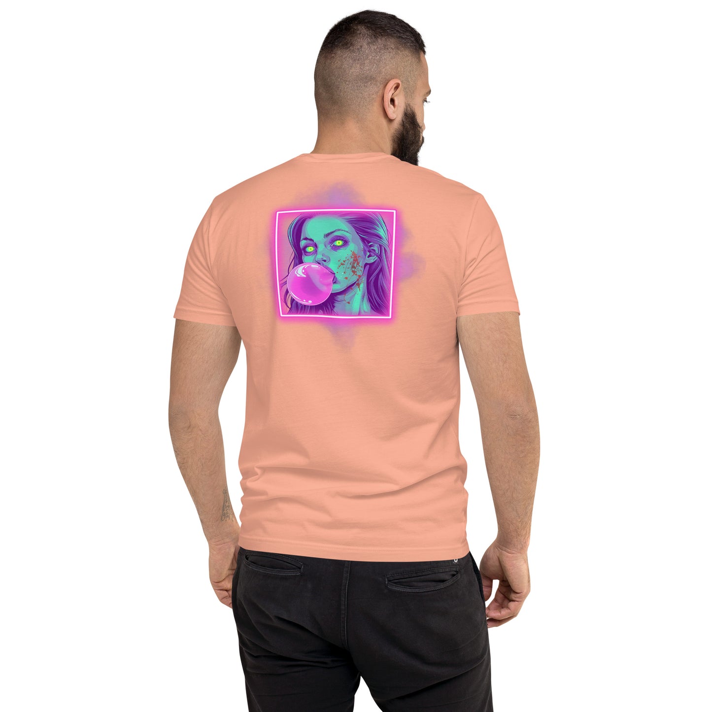 Bubblegum Men's Fitted Tee (Back Print)