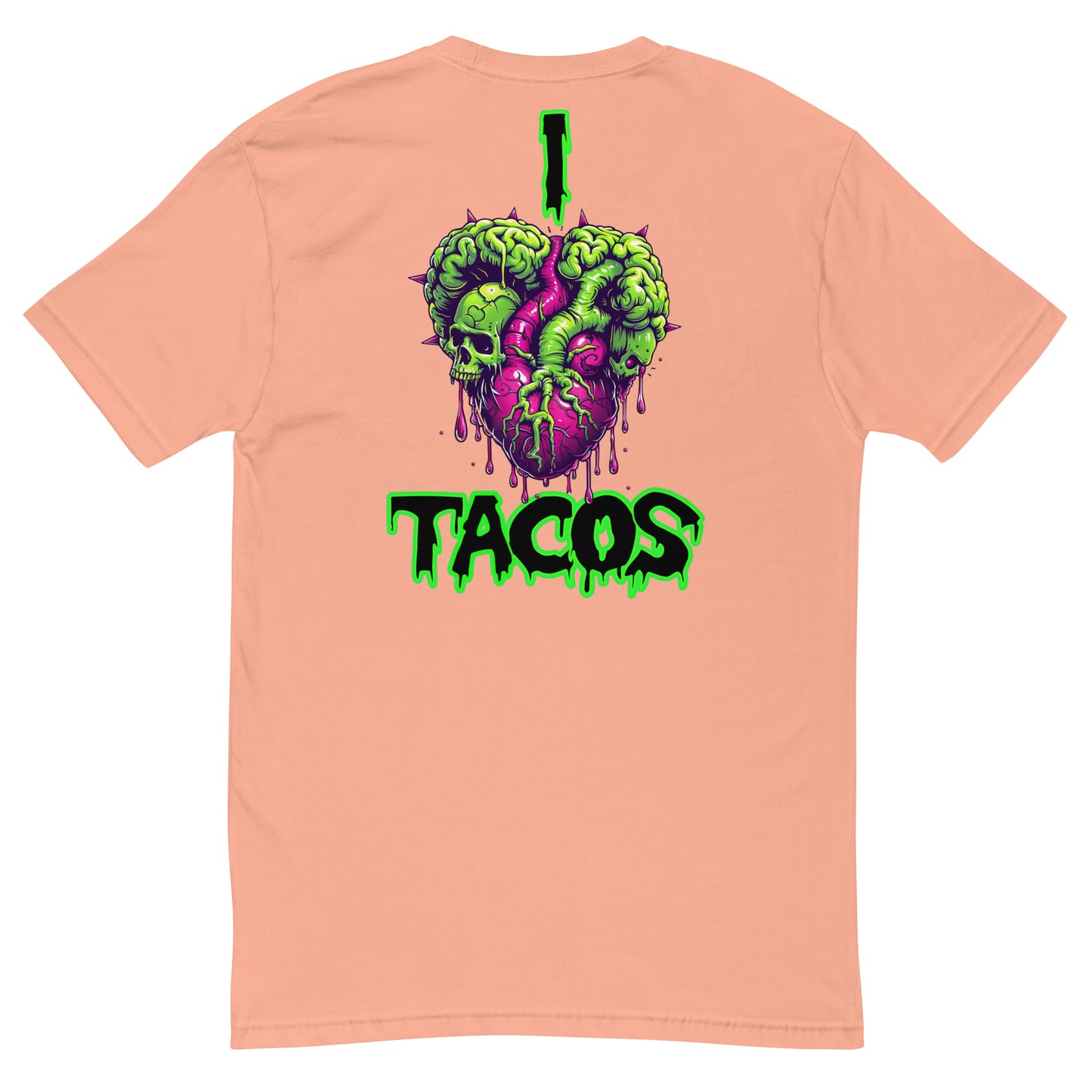 I Heart Tacos Men's Fitted Tee (Back Print)