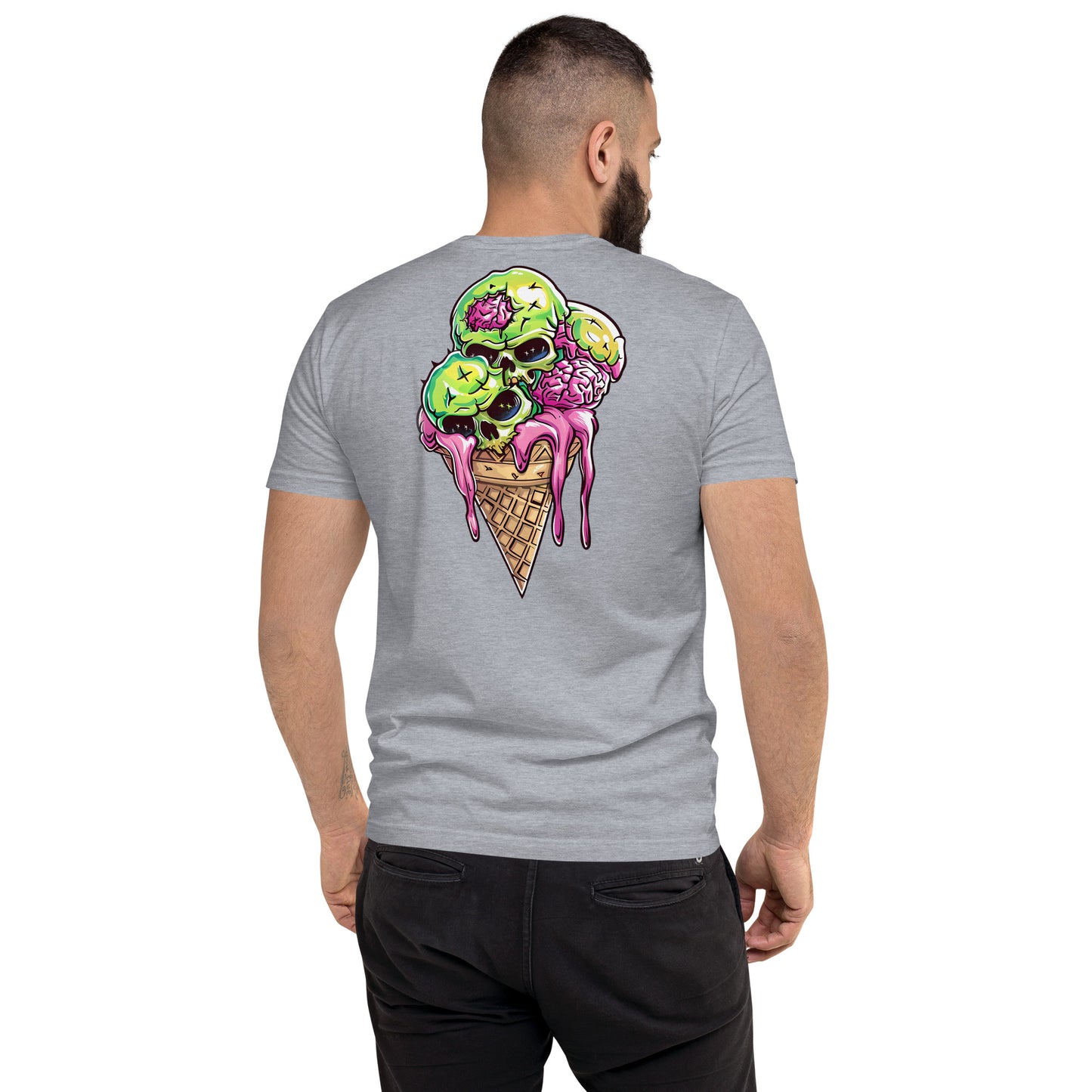 Triple Scoop Men's Fitted Tee (Back Print)