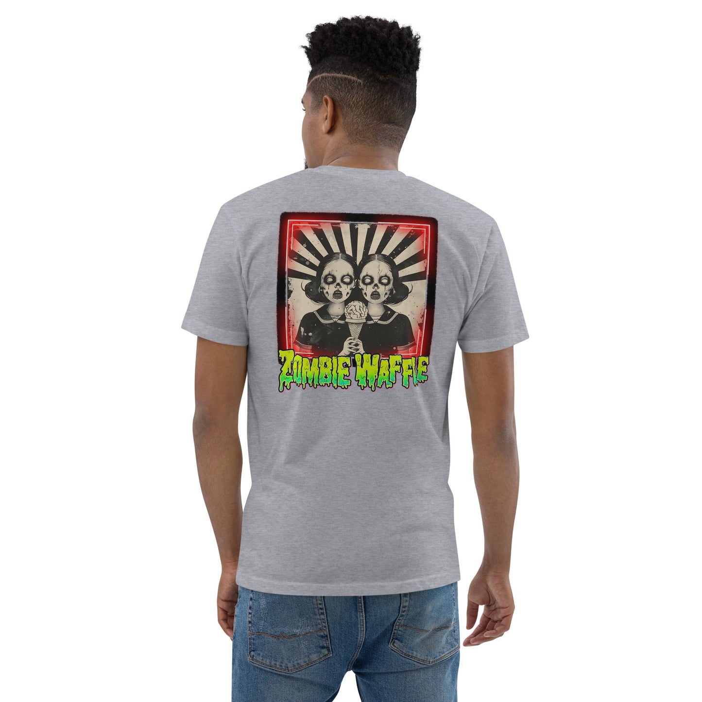 Zombie Twins Men's Fitted Tee (Back Print)