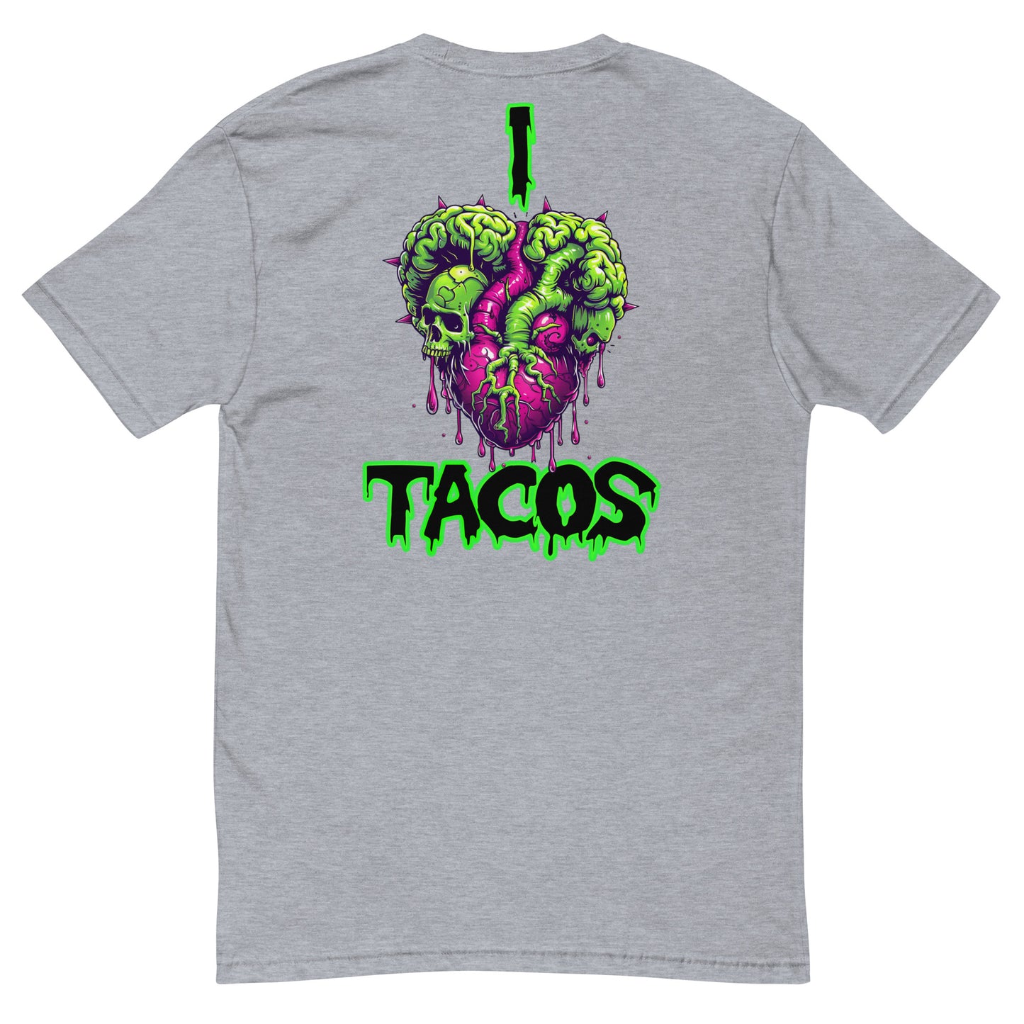 I Heart Tacos Men's Fitted Tee (Back Print)