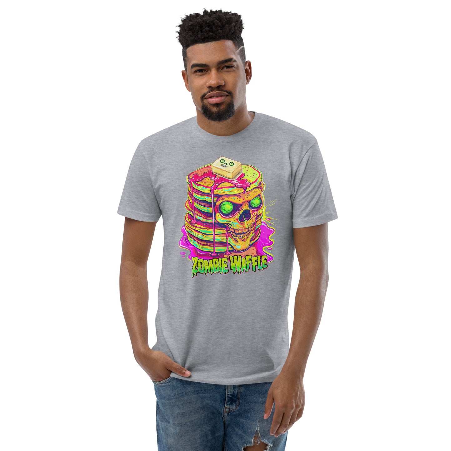 Zombie Pancakes Men's Fitted Tee