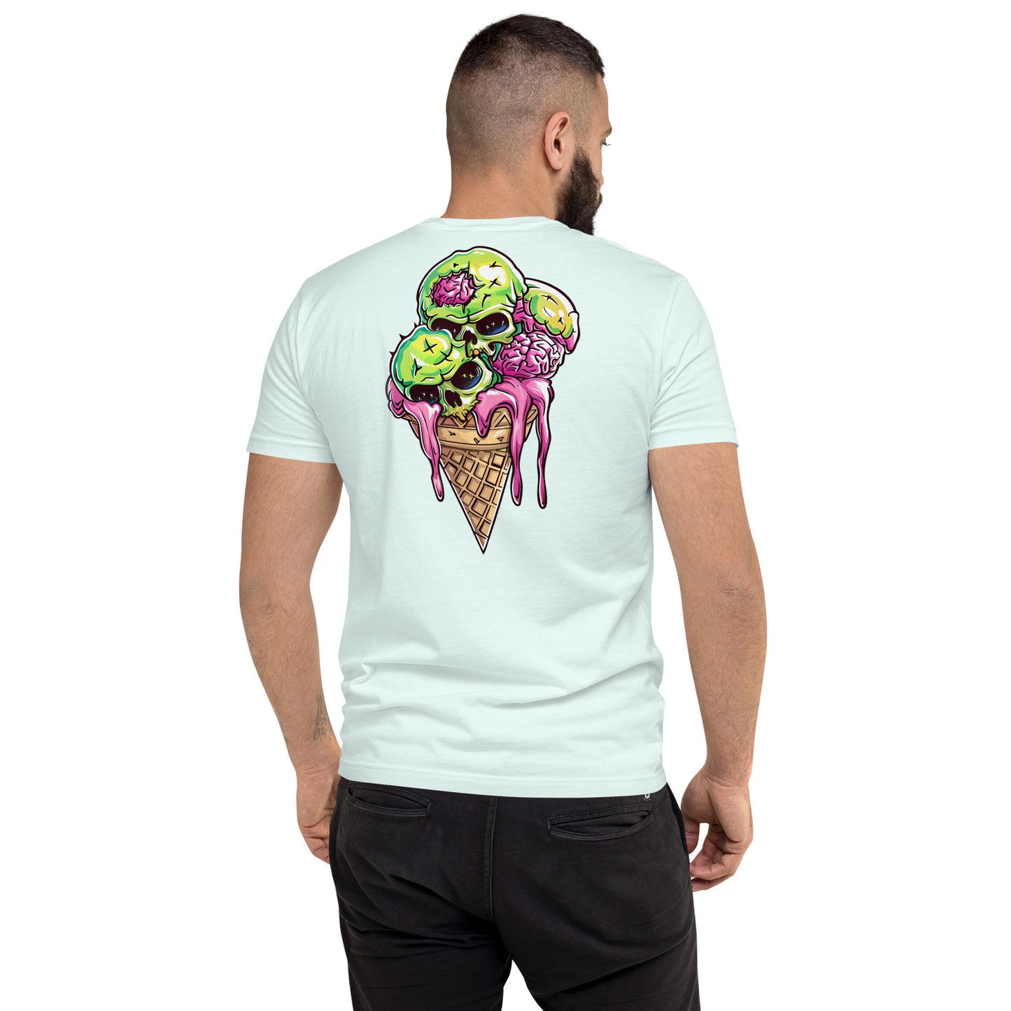 Triple Scoop Men's Fitted Tee (Back Print)