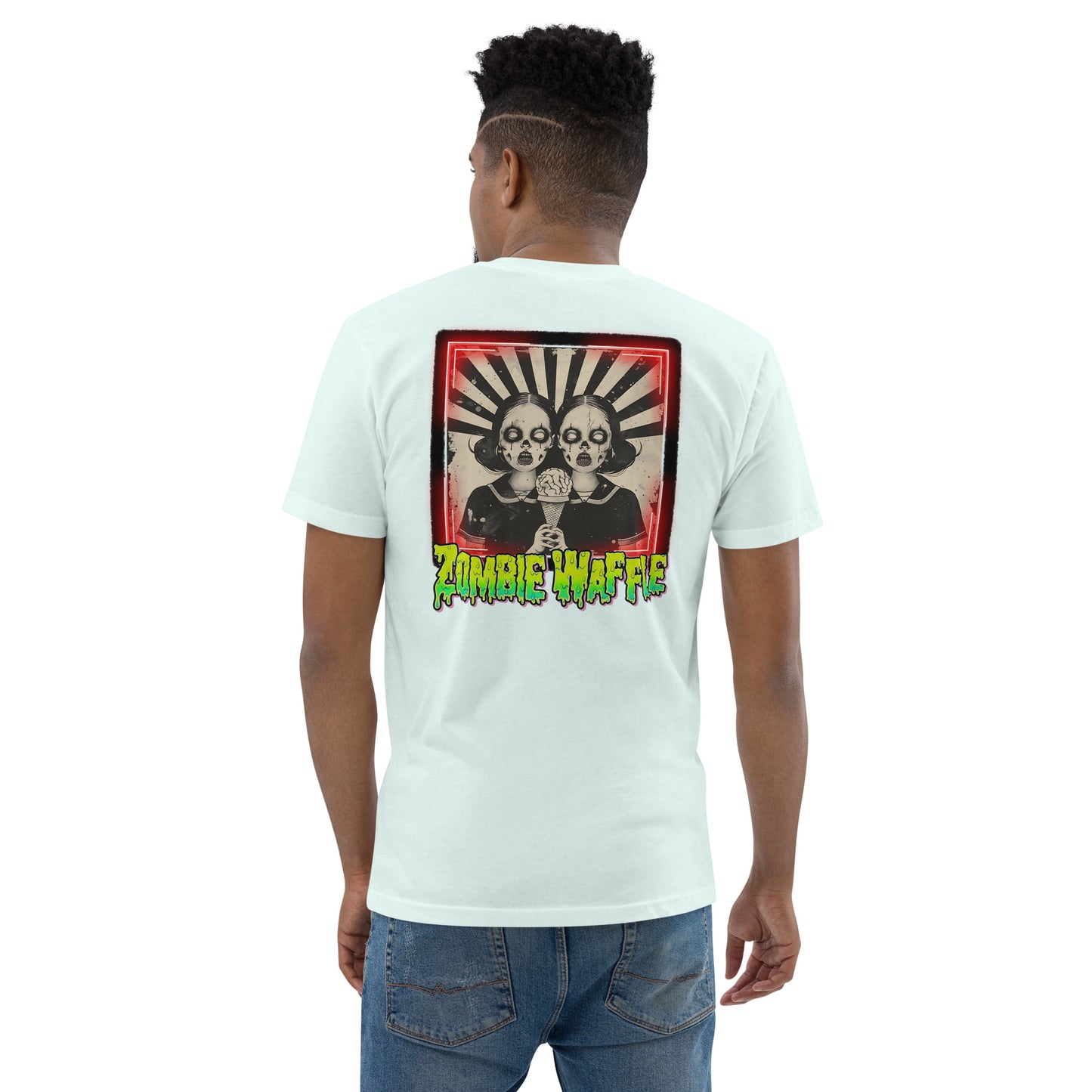 Zombie Twins Men's Fitted Tee (Back Print)