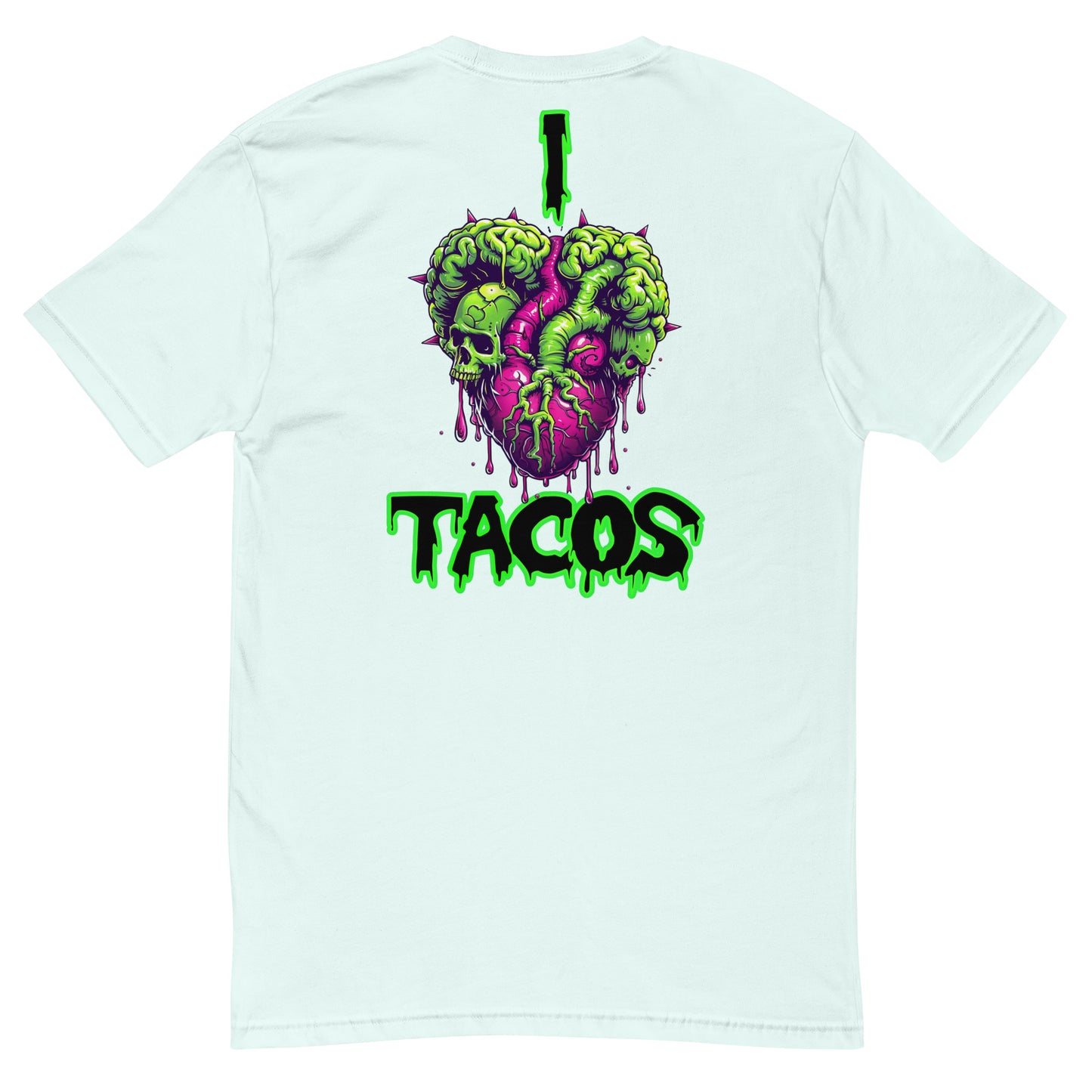 I Heart Tacos Men's Fitted Tee (Back Print)