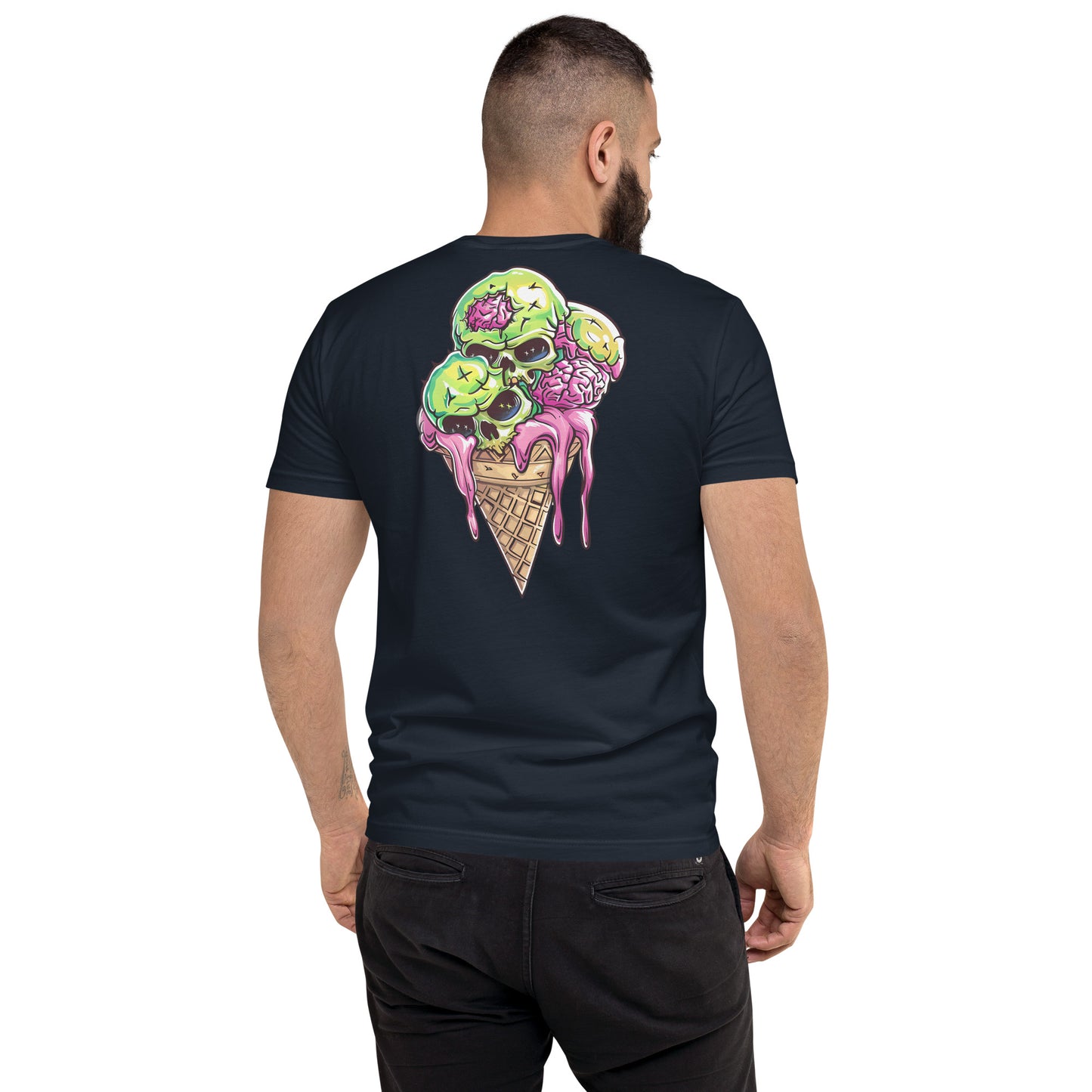 Triple Scoop Men's Fitted Tee (Back Print)