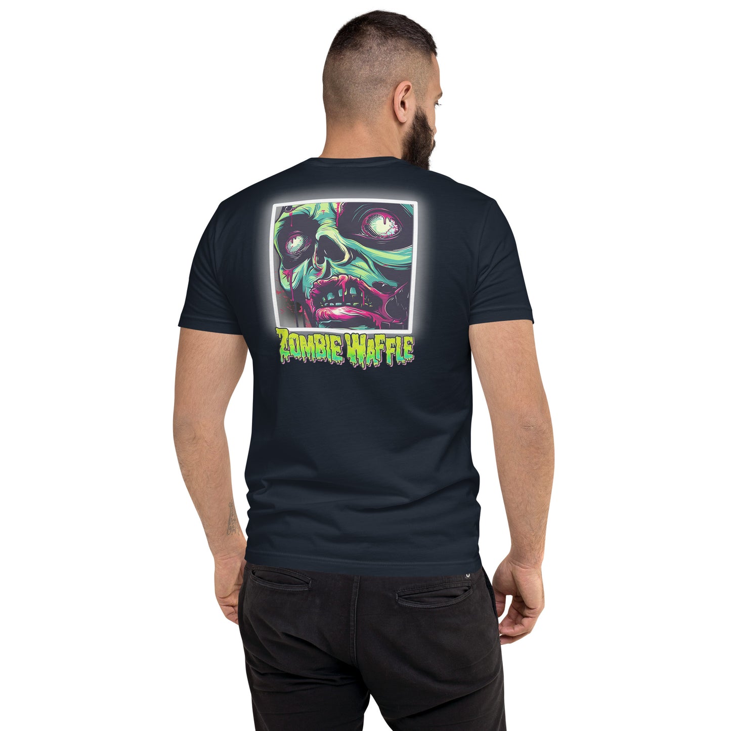 Bob the Zombie Men's Fitted Tee (Back Print)