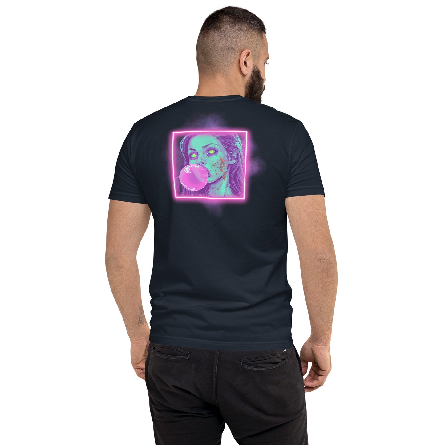 Bubblegum Men's Fitted Tee (Back Print)