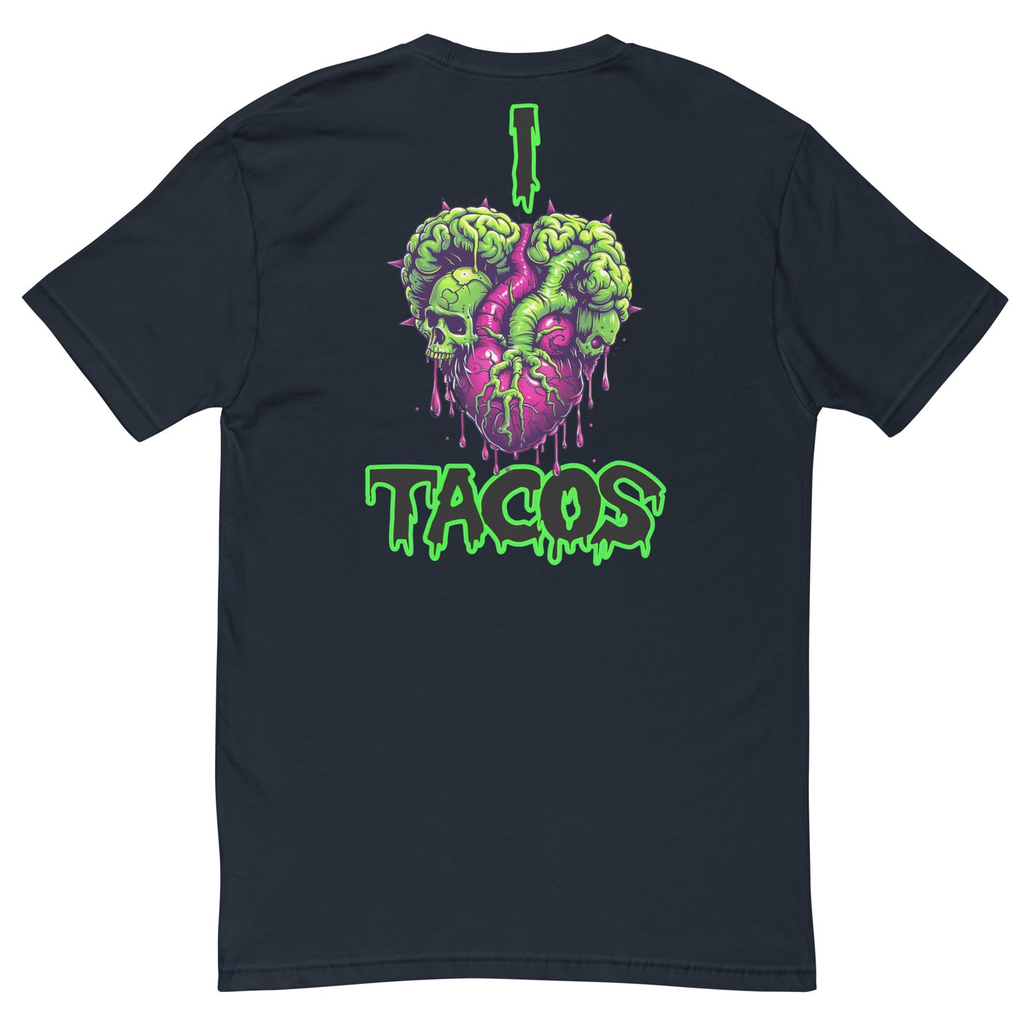 I Heart Tacos Men's Fitted Tee (Back Print)