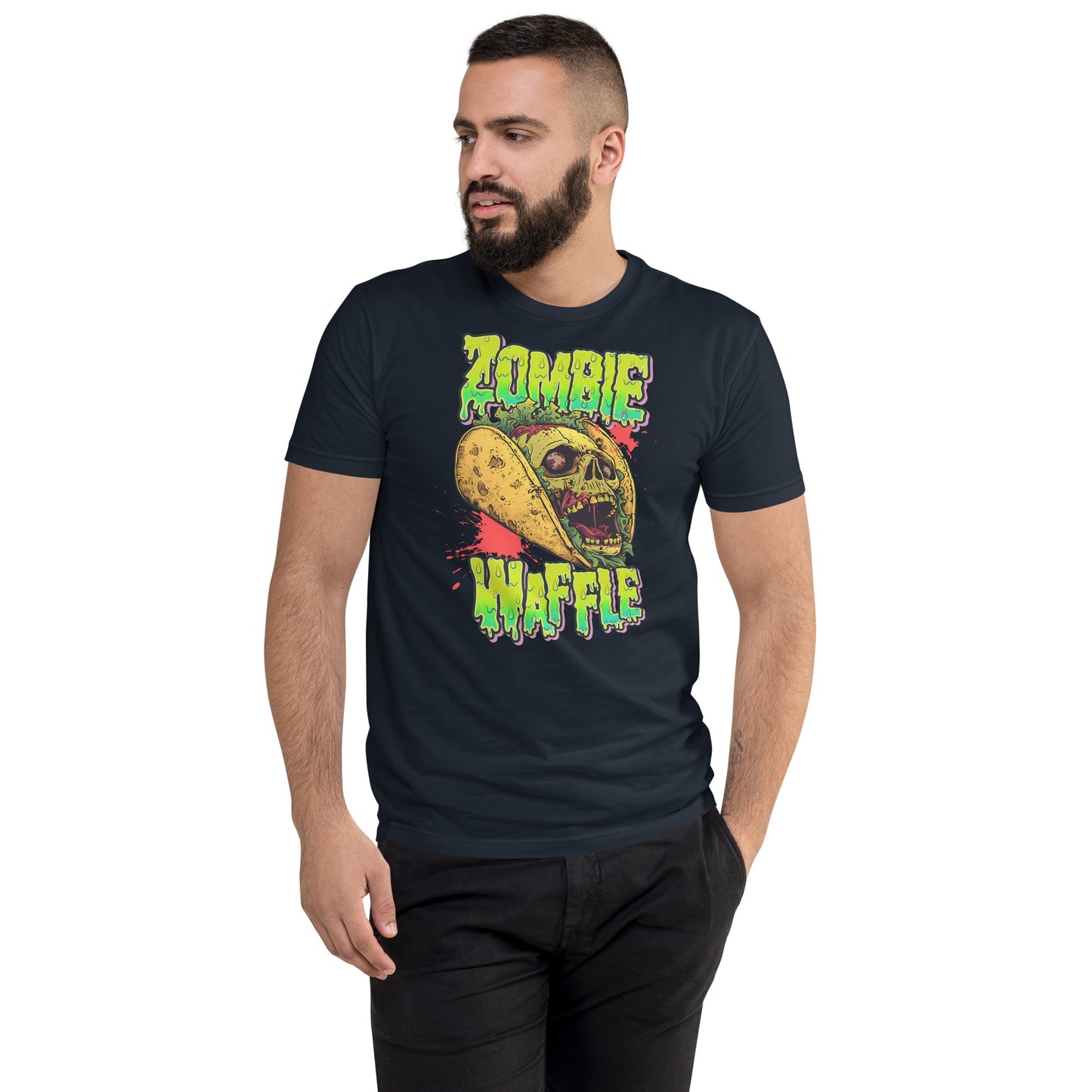 Screaming Zombie Taco Men's Fitted Tee