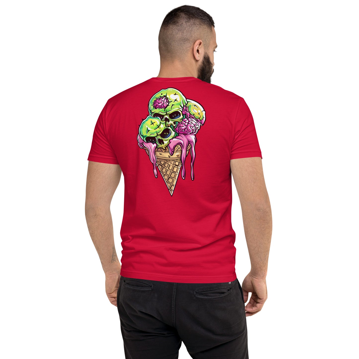 Triple Scoop Men's Fitted Tee (Back Print)