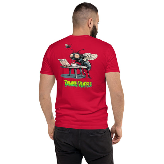 Fly's Morning Ritual Men's Fitted Tee (Back Print)